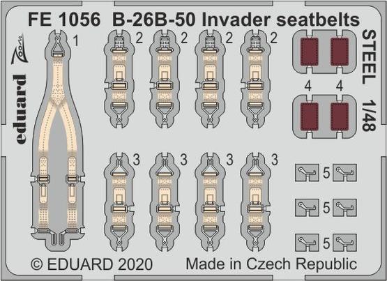 B-26B-50 Invader seatbelts STEEL 1/48 
