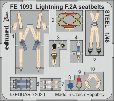 Lightning F.2A seatbelts STEEL 1/48 