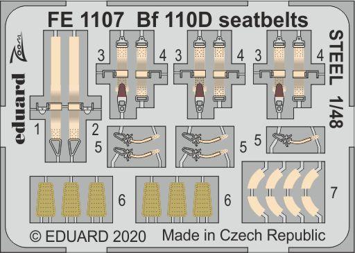 Bf 110D seatbelts STEEL 1/48 