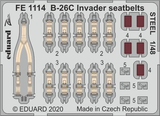B-26C Invader seatbelts STEEL 1/48 