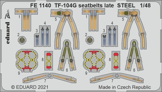 TF-104G seatbelts late STEEL 1/48 