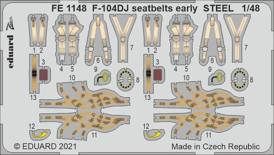 F-104DJ seatbelts early STEEL 1/48 