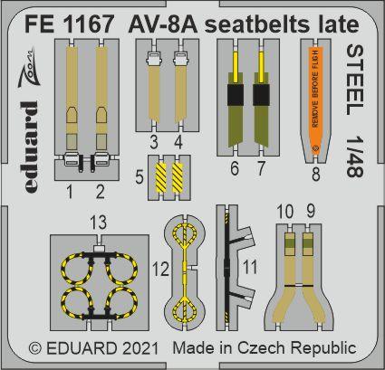 AV-8A seatbelts late STEEL 1/48 