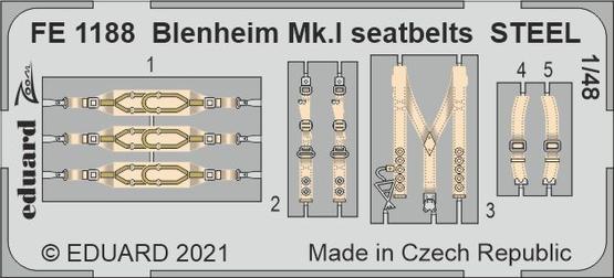 Blenheim Mk.I seatbelts STEEL 1/48 