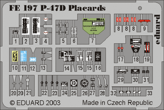 P-47D placards 1/48 