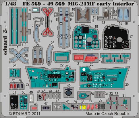 MiG-21MF early interior S.A.  Weekend 1/48 