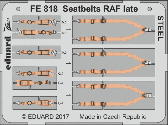 Seatbelts RAF late STEEL 1/48 