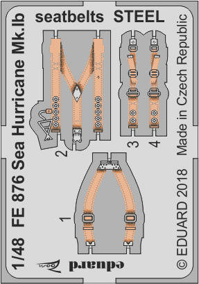 Sea Hurricane Mk.Ib seatbelts STEEL 1/48 