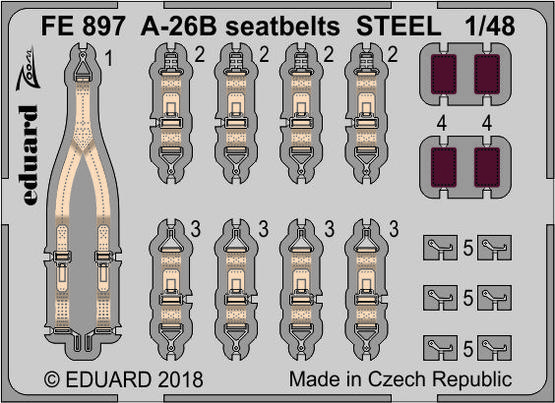 A-26B seatbelts STEEL 1/48 