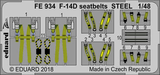 F-14D seatbelts STEEL 1/48 