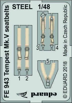 Tempest Mk.V seatbelts STEEL 1/48 