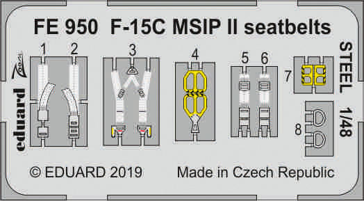 F-15C MSIP II seatbelts STEEL 1/48 