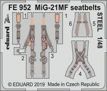 MiG-21MF seatbelts STEEL 1/48 