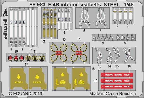 F-4B interior seatbelts STEEL 1/48 