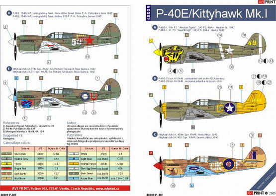 P-40E Kittyhawk Mk.I 1/48  - 1