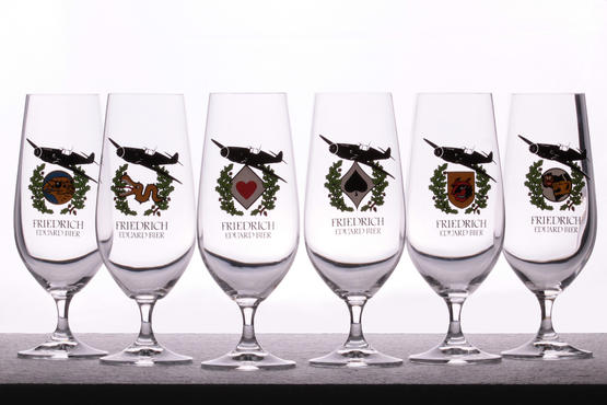 Eduard Friedrich Beer glass collection (6 pcs) 