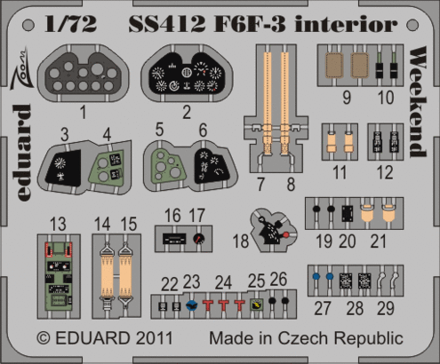 F6F-3 interiér S.A.  Weekend 1/72 