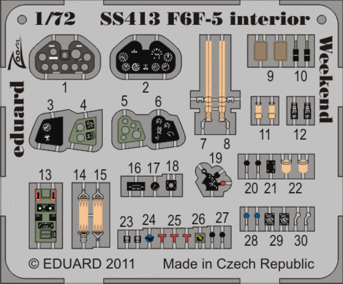F6F-5 interiér S.A. Weekend 1/72 