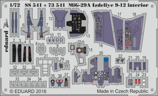 MiG-29A Izdeliye 9-12 interiér 1/72 