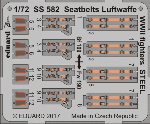 Seatbelts Luftwaffe WWII fighters STEEL 1/72 