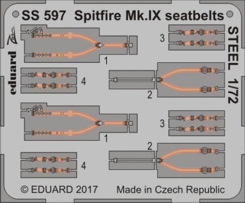 Spitfire Mk.IX seatbelts STEEL 1/72 