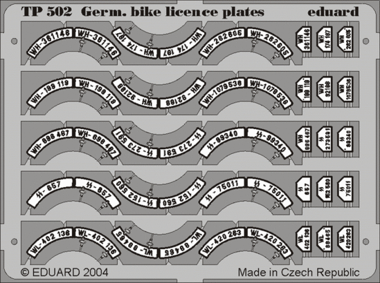 German Bike Licence Plates 1/35 