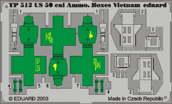 US Cal.0.50 Ammo. Boxes Vietnam 1/35 
