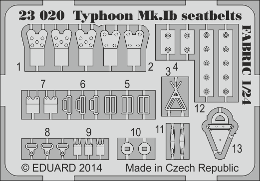 Typhoon Mk.Ib seatbelts FABRIC 1/24  - 2