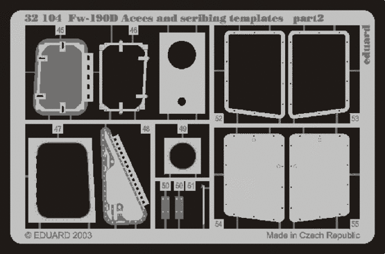 Fw 190D access and scribing templates 1/32  - 2