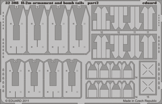 Il-2m two seater armament and bomb tails 1/32  - 2