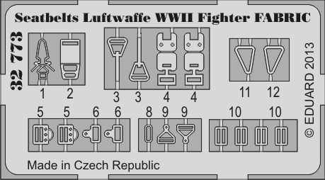 Seatbelts Luftwaffe WWII Fighter FABRIC 1/32  - 2