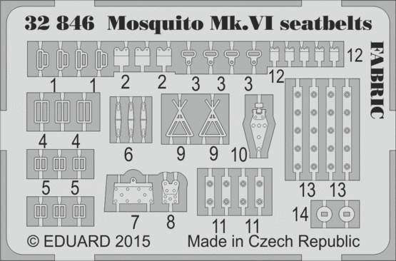 Mosquito Mk.VI seatbelts FABRIC 1/32  - 2