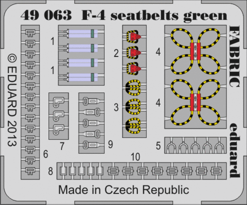 F-4 seatbelts green FABRIC 1/48  - 2