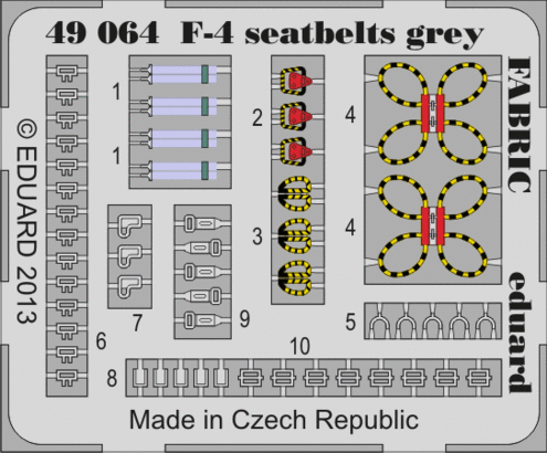 F-4 seatbelts grey FABRIC 1/48  - 2