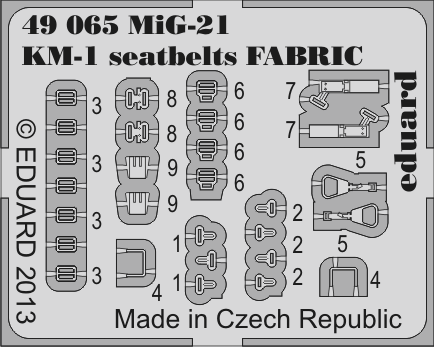 MiG-21 KM-1 seatbelts FABRIC 1/48  - 2