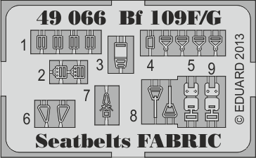 Bf 109F/G seatbelts FABRIC 1/48  - 2