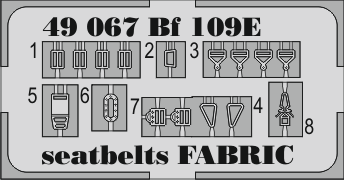 Bf 109E seatbelts FABRIC 1/48  - 2