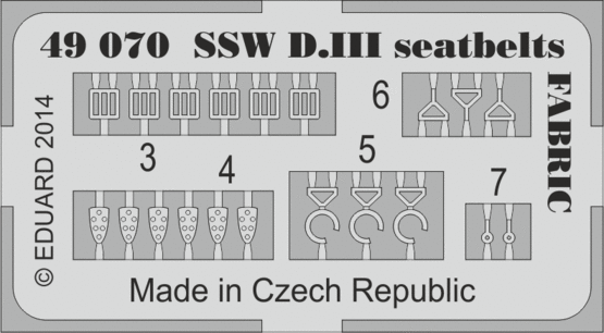 SSW D.III seatbelts FABRIC 1/48  - 2