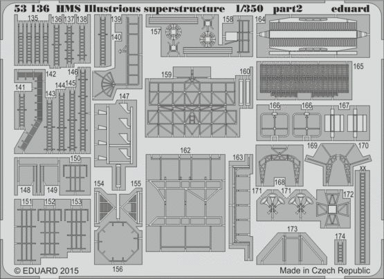 HMS Illustrious superstructure 1/350  - 2