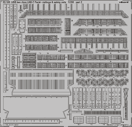 USS Iwo Jima LHD-7 pt.4 railings &amp; safety nets 1/350  - 2