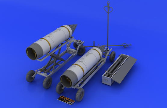 B8M1, авиационная пусковая установка ракетного вооружения и траспортная тележка 1/48  - 2