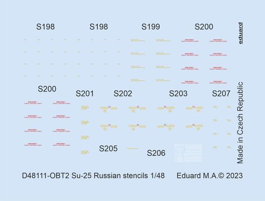 Su-25 Russian stencils 1/48  - 2