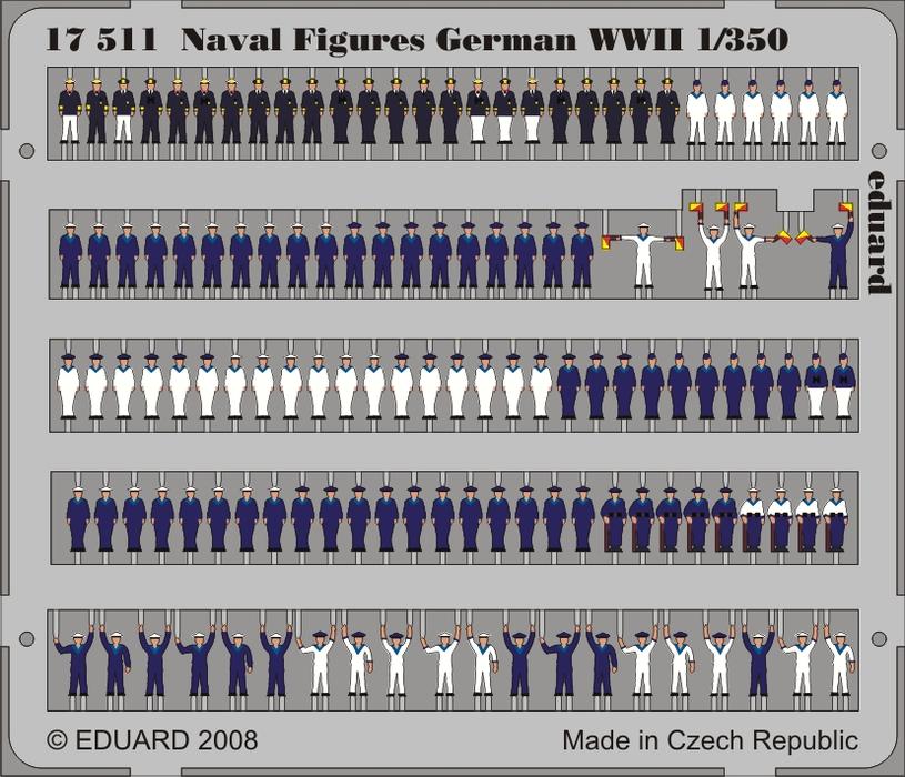 Eduard 1/200 Kriegsmarine Officers WWII Self-Adhesive # 53087 