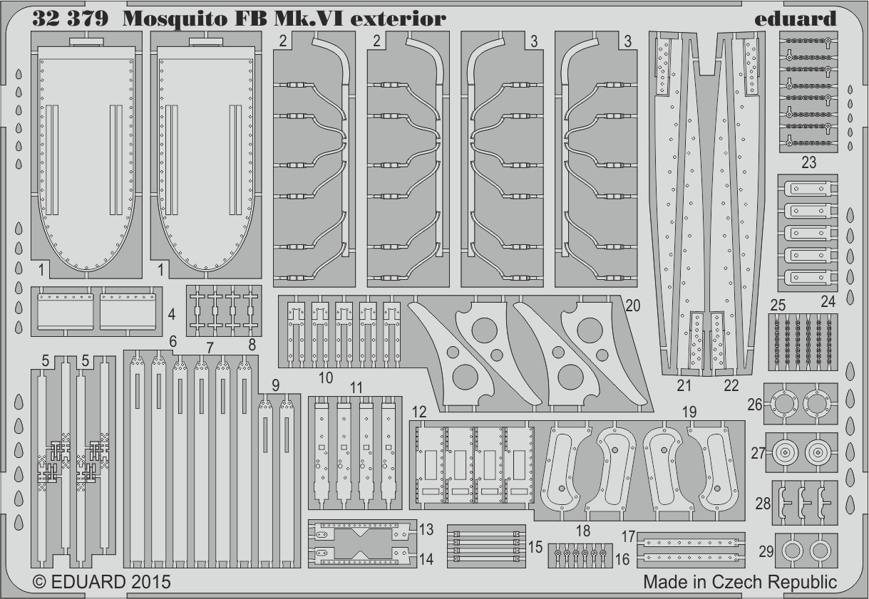 Eduard 33151 X 1/32 Zoom Aircraft Mosquito MK VI Interior Detail Set for Tamiya for sale online 