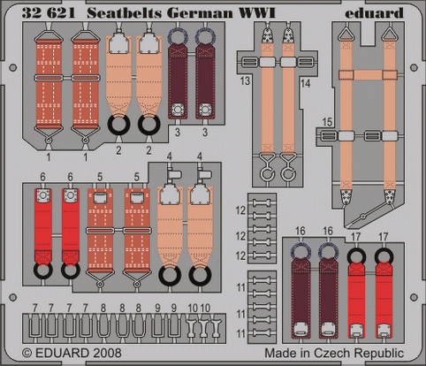 Eduard 1/32 Seatbelts German WWI # 32621 