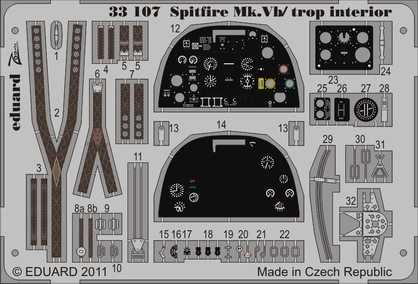 vb/tropical version Eduard zoom 33107 1/32 hobby boss supermarine spitfire mk 