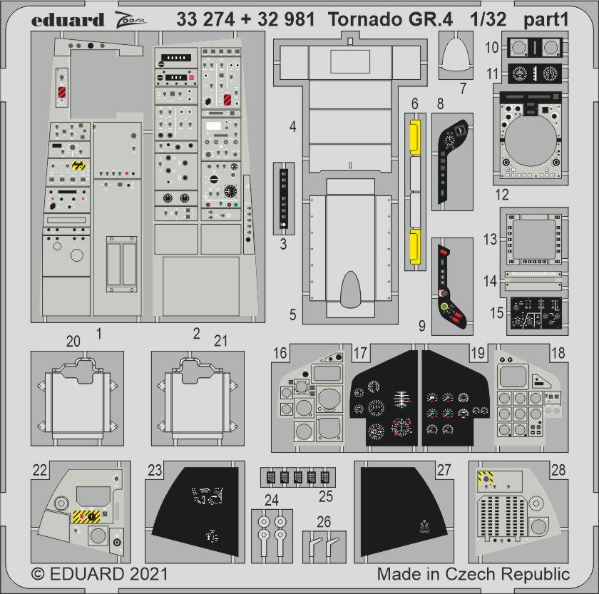 EDUARD LÖÖK 634024 Dashboard for Italeri® Kit Tornado GR.4 in 1:32