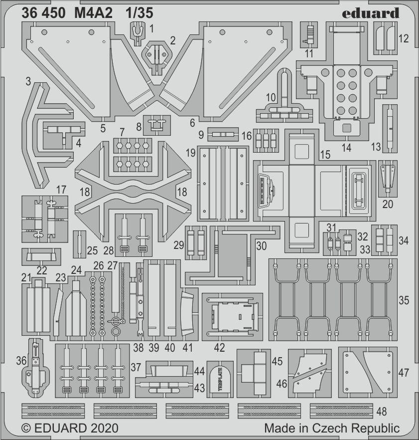 1/35 Eduard 36450 FOR ZVEZDA PE parts for M4A2 