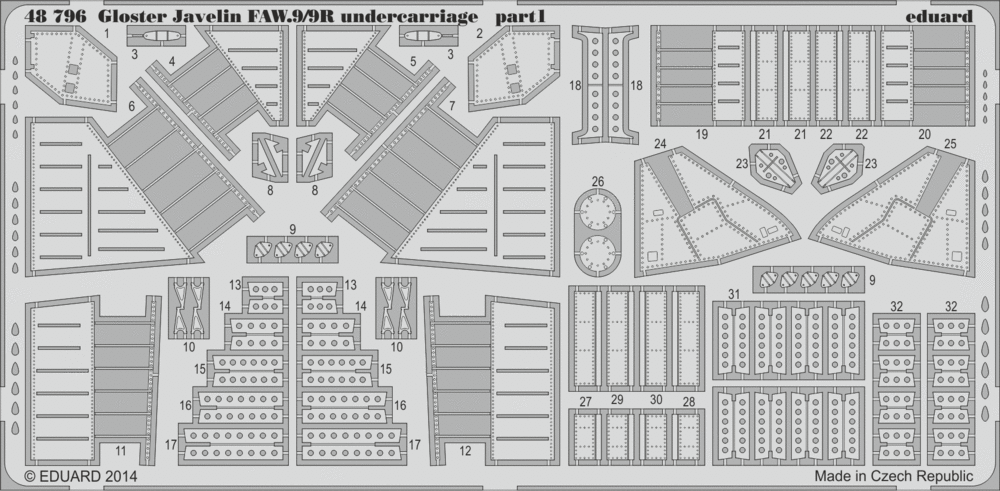 Gloster Javelin FAW.9/9R undercarriage 1/48 - Eduard Store
