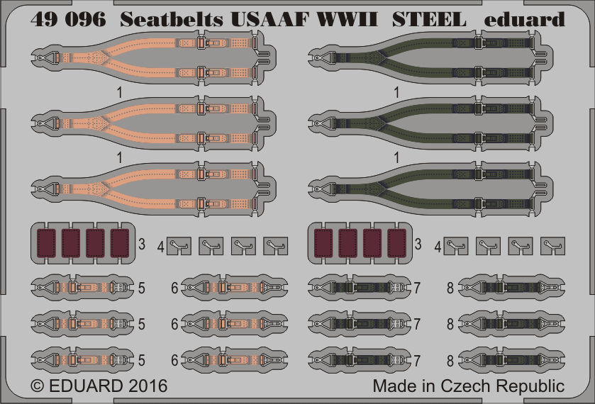Photo-etched Seatbelts USAAF WWII 48005 Details about   Vmodels 48005-1/48